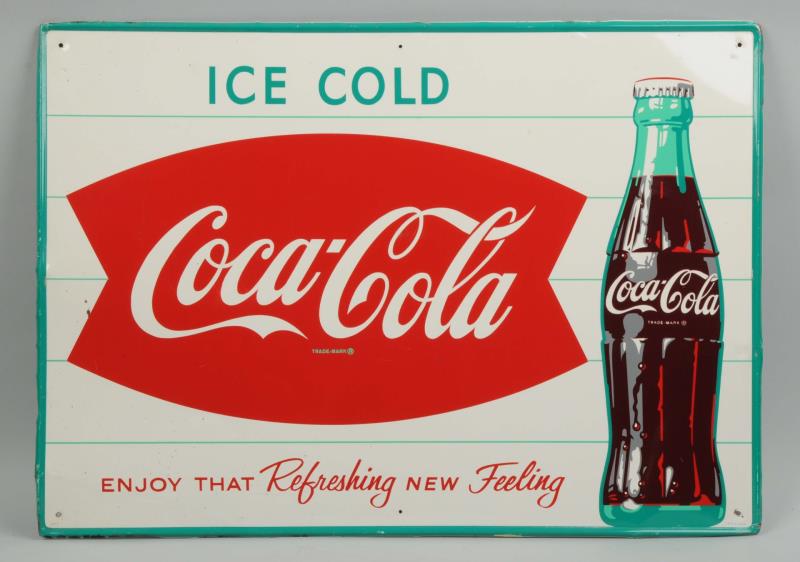 Appraisal: 's Coca-Cola Tin Advertising Sign This sign has some very