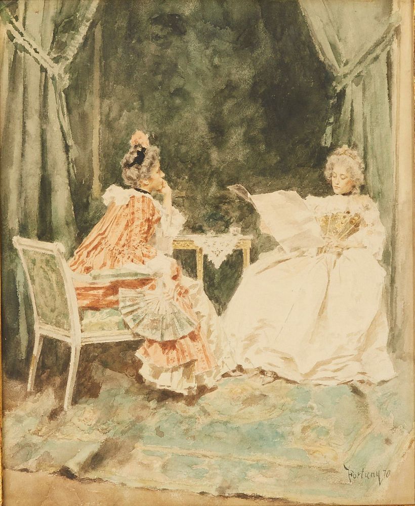 Appraisal: Mariano Fortuny Watercolor on Board Mariano Fortuny Spanish - Watercolor