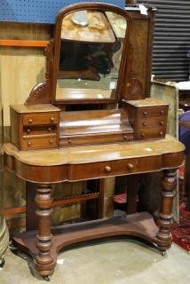 Appraisal: Victorian vanity Victorian vanity having a a tilting mirror with