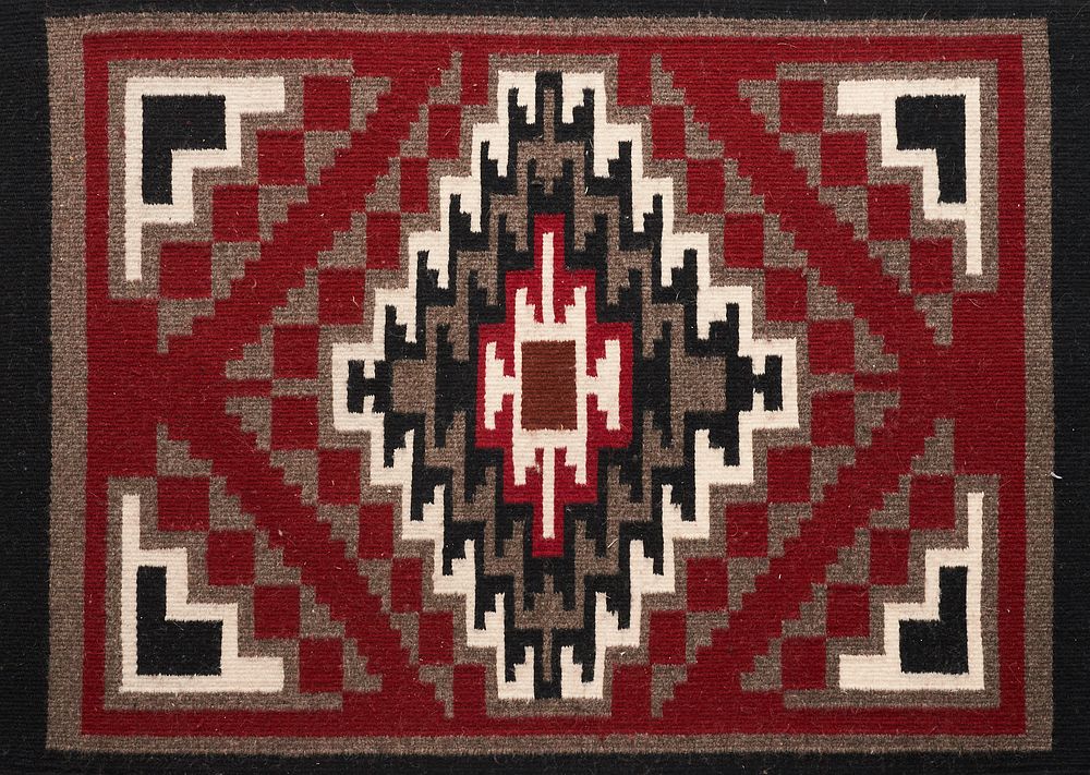 Appraisal: Two Grey Hills Navajo Rug Native American Navajo rug or