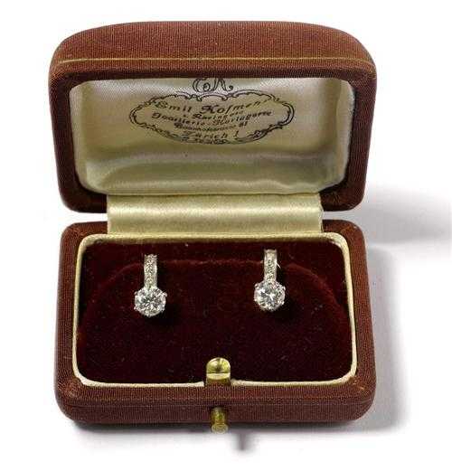 Appraisal: DIAMOND CLIP EARRINGS ca White gold Classic clip earrings each