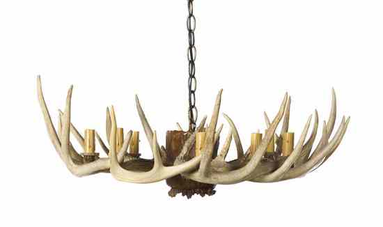 Appraisal: A Deer Antler Chandelier of circular form having eight lights