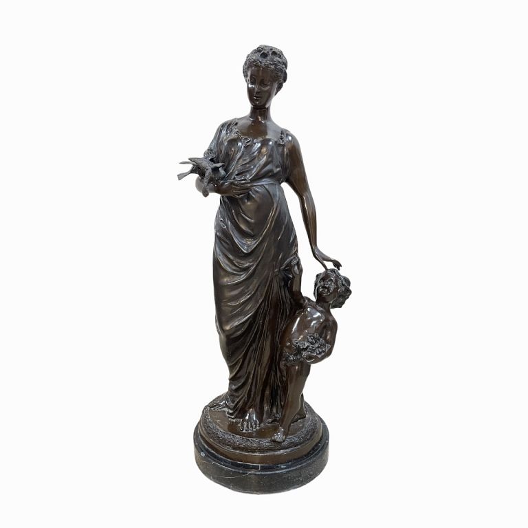 Appraisal: Moreau Bronze Sculpture Signed bronze sculpture of a woman with