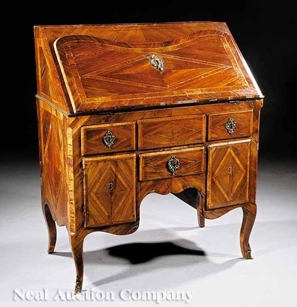 Appraisal: A Louis XVI Kingwood Parquetry Bureau late th c serpentine