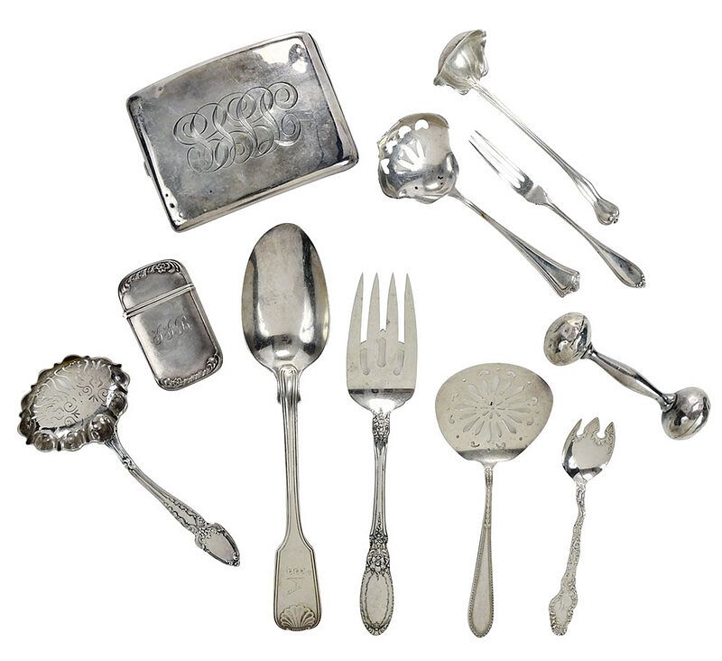 Appraisal: Pieces assorted sterling items American th century including Tiffany Broom