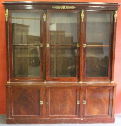 Appraisal: Large Impressive Continental Antique BronzeMounted Bookcase Originally from the Versace