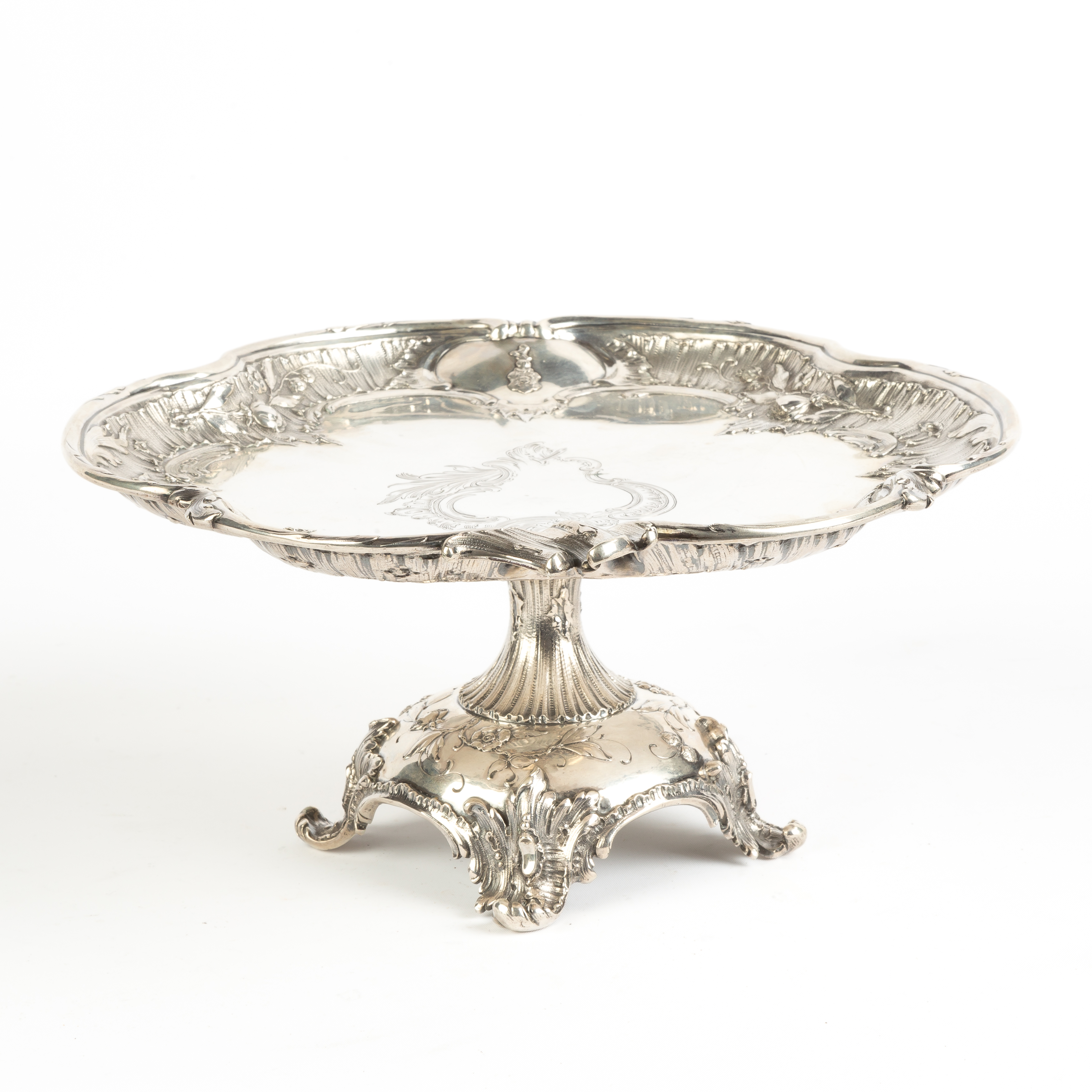 Appraisal: German Silver Compote th century Repouss and hand-chased ozt