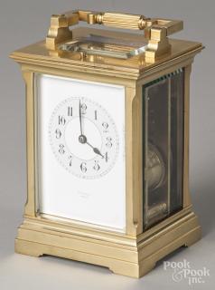 Appraisal: French brass carriage clock by E M Co the dial