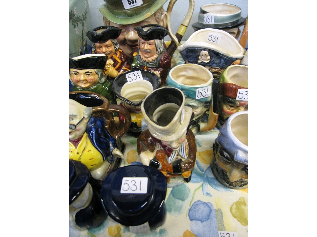 Appraisal: Tray lot comprising assorted character jugs to include Beswick examples