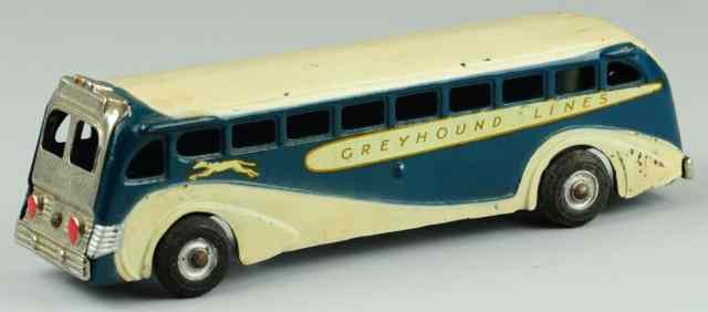 Appraisal: ARCADE GREYHOUND LINES BUS Cast iron painted in familiar blue