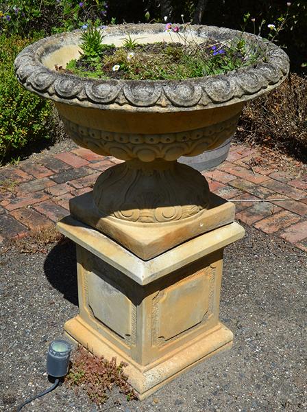 Appraisal: CEMENT URN ON PEDESTAL