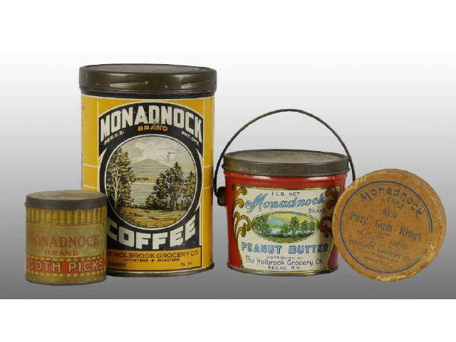 Appraisal: Lot of Assorted Monadnock Tins Items Description One coffee one