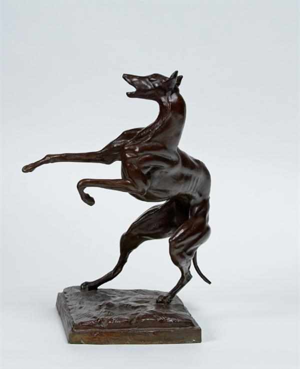 Appraisal: ANNA HYATT HUNTINGTON American - ''Playing Greyhound'' bronze signed Anna