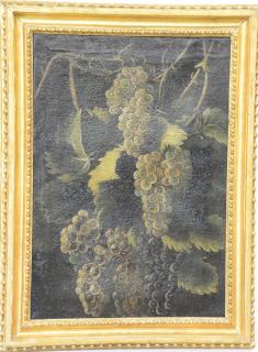 Appraisal: Continental th Century Still Life of Grapes Hanging on Vines