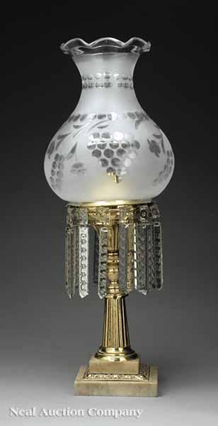 Appraisal: An American Classical Brass Solar Lamp mid- th c with