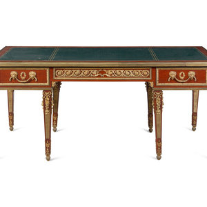 Appraisal: A Louis XVI Style Gilt Bronze Mounted Mahogany Bureau Plat