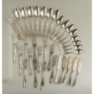 Appraisal: Sterling Silver Flatware Olympic Pattern Thirty four pieces assorted sterling