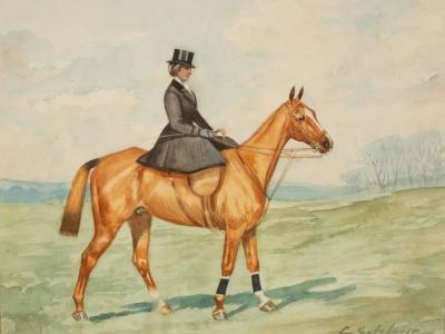 Appraisal: Charles E Gatehouse - Study of a Lady Riding Sidesaddle