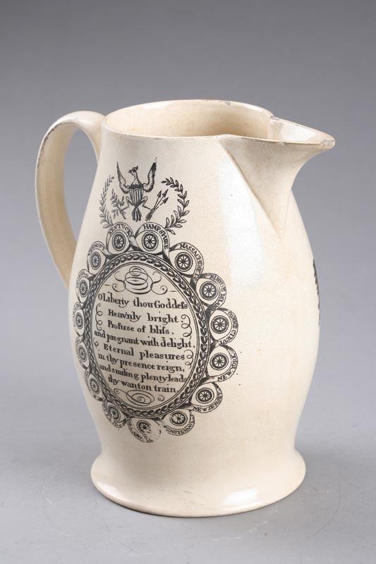 Appraisal: LIVERPOOL PITCHER English early th century creamware Dark black transfers