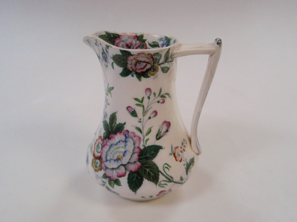 Appraisal: A Googerat Evans Glasson Swansea floral jug cm