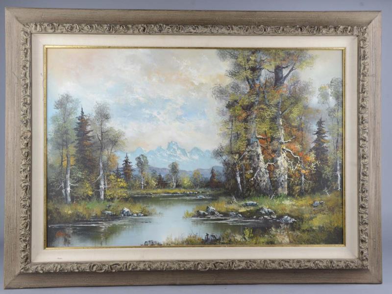 Appraisal: Lot Of Aken Mancini Landscape Oil Paintings This is a