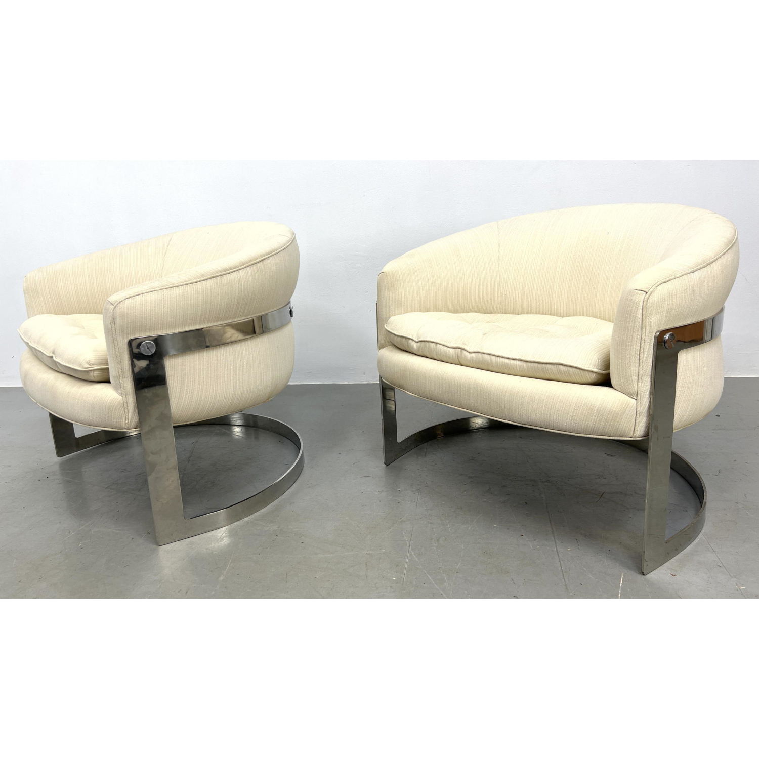 Appraisal: Pair Milo Baughman for Thayer Coggin lounge chairs Unmarked Dimensions