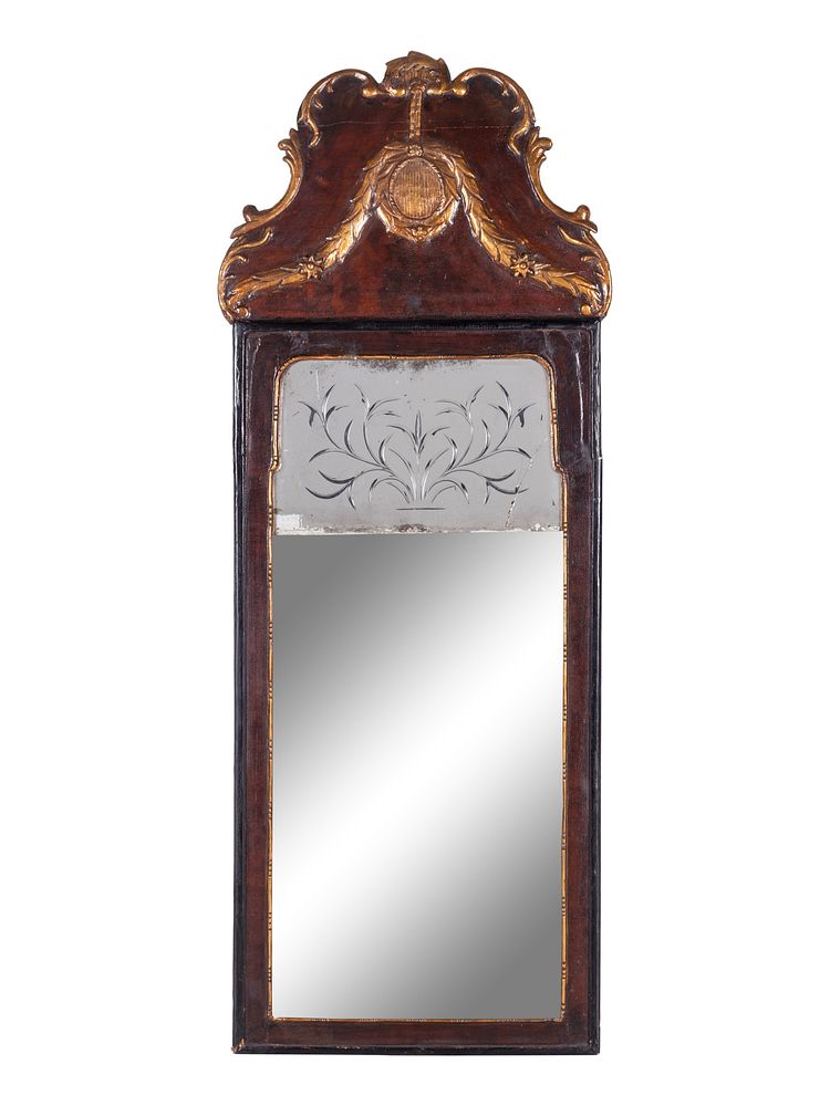 Appraisal: A Dutch Parcel Gilt Burlwood Mirror A Dutch Parcel Gilt