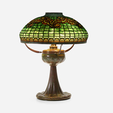 Appraisal: Tiffany Studios TYLER SCROLL TABLE LAMP USA c leaded glass