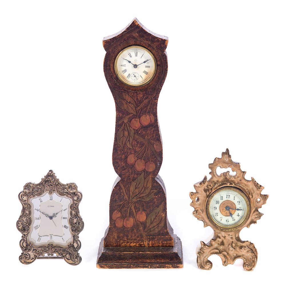 Appraisal: Ansonia Miniature Clocks Swiss Cyma Clock Good condition with normal