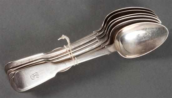 Appraisal: Six Irish sterling silver spoons possibly P Weeks Dublin -'