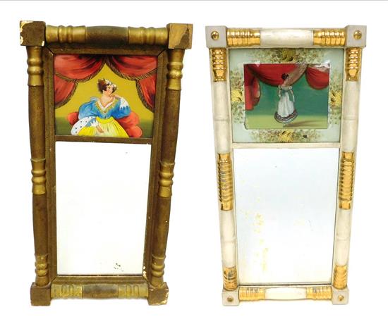 Appraisal: MIRRORS Two th C Federal gilt wall mirrors both with