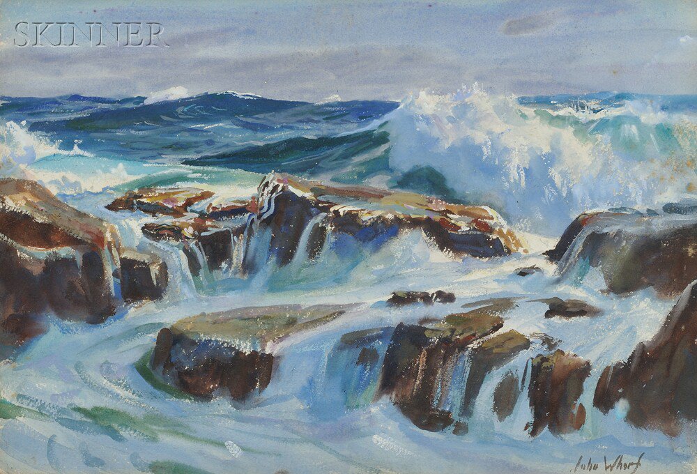 Appraisal: John Whorf American - Marine Rocks and Surf Signed John