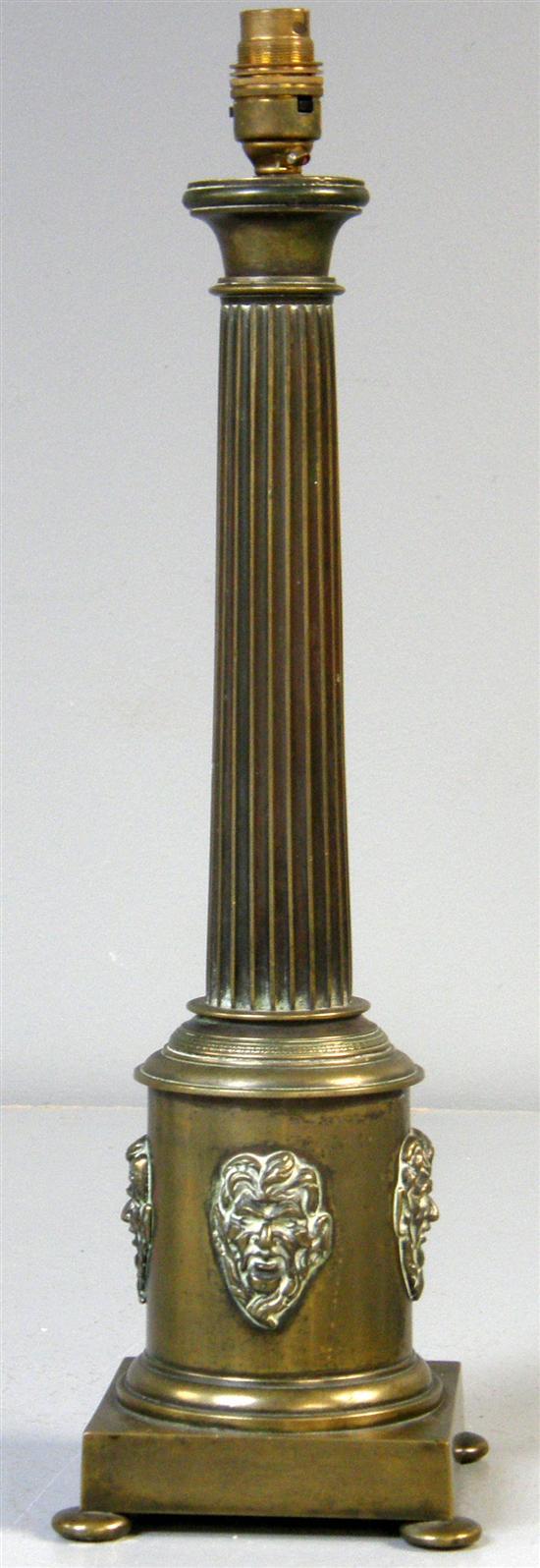 Appraisal: th century bronze table lamp modelled as a Doric column