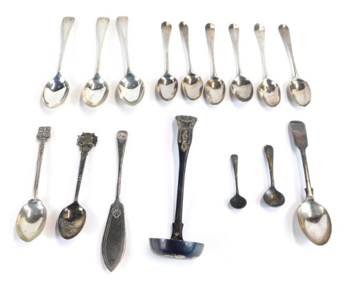 Appraisal: A group of white metal cutlery spoons ladle butter knife