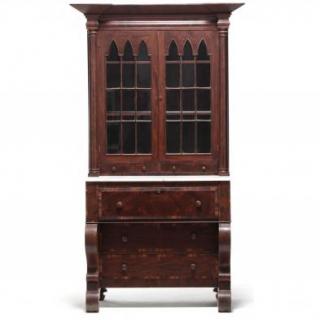 Appraisal: Late Classical American Secretary Bookcase circa probably Philadelphia three part