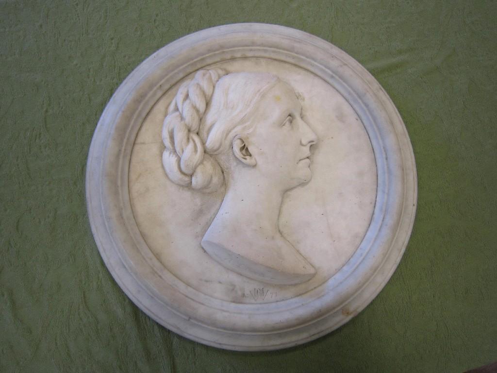 Appraisal: ROBERT CAUER A carved white relief of circular form depicting