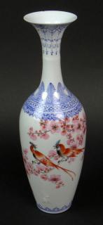 Appraisal: Chinese Eggshell Porcelain Vase with Bird and Prunus Blossom Decoration