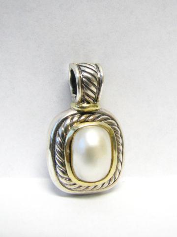 Appraisal: David Yurman sterling silver and K yellw gold Mabe Pearl