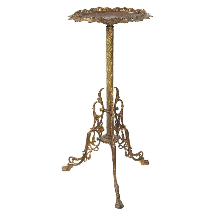 Appraisal: Bradley and Hubbard table Aesthetic Movement design in brass three-leg