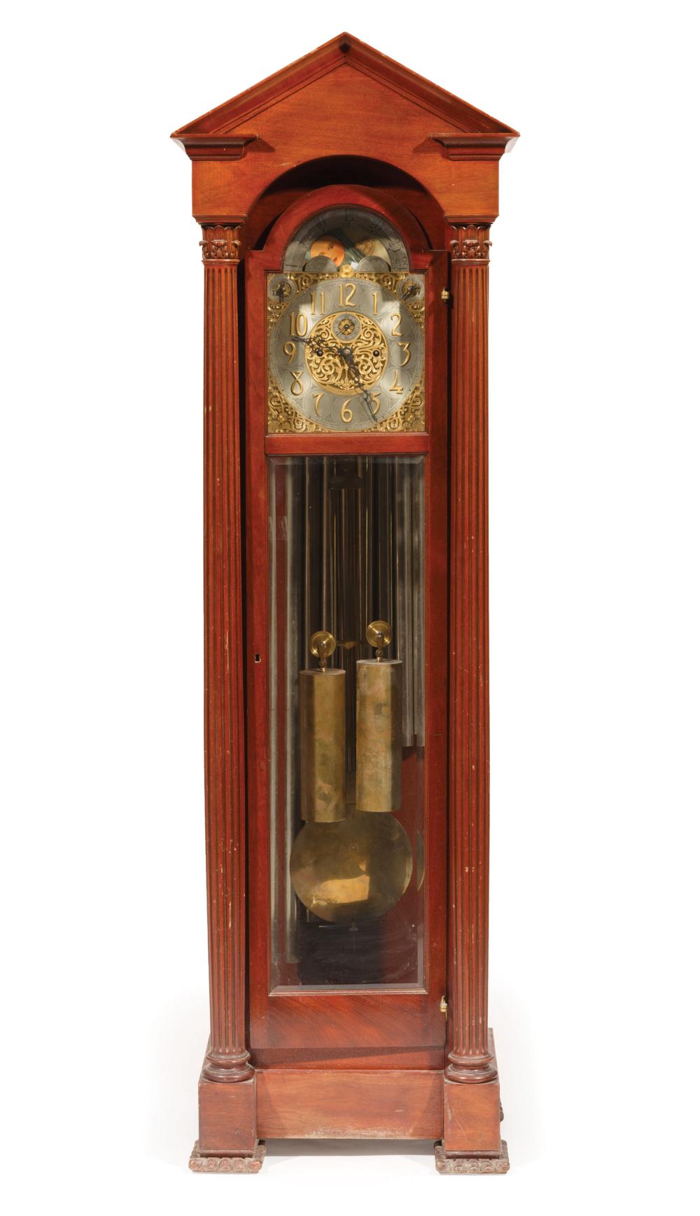 Appraisal: American Mahogany Nine-Tube Tall Case Clock Herschede Pattern No serial