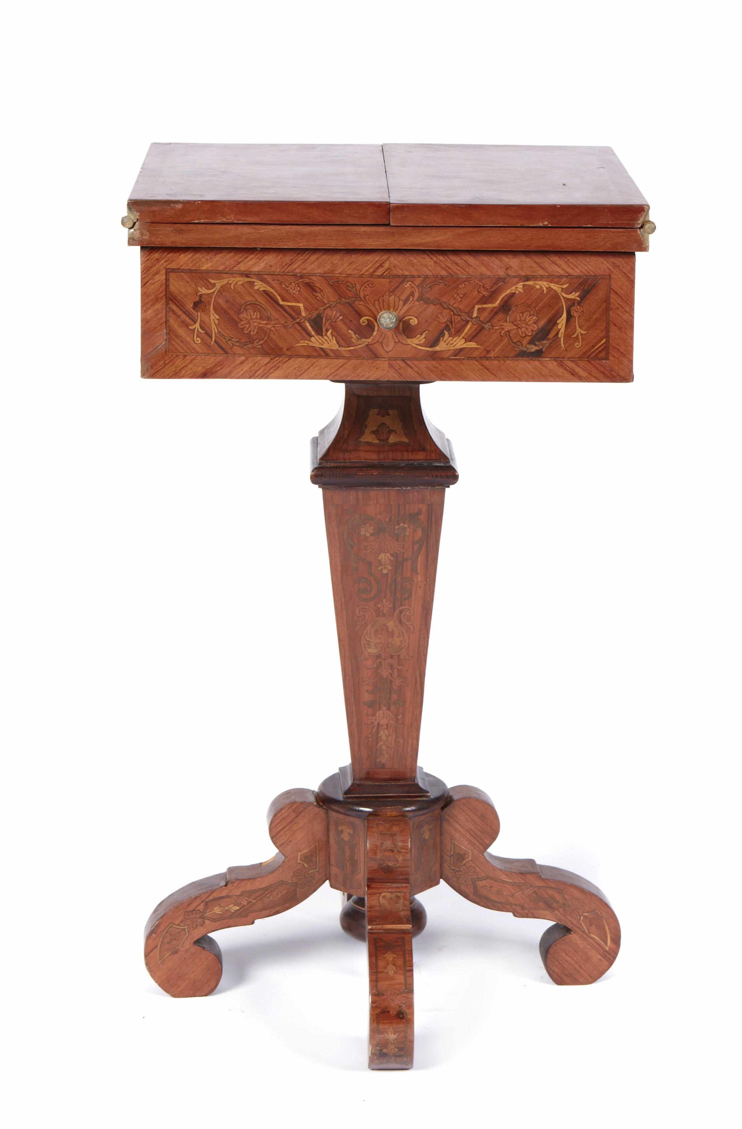 Appraisal: A Dutch marquetry style games table height in width in