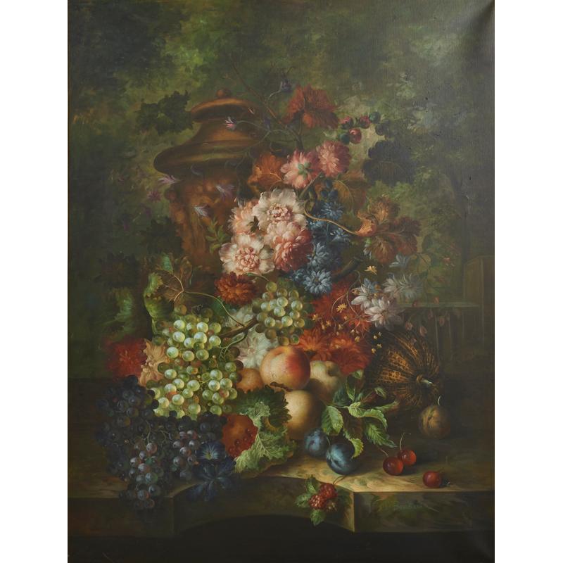 Appraisal: DUTCH STILL LIFE STYLE th C Oil on canvas of