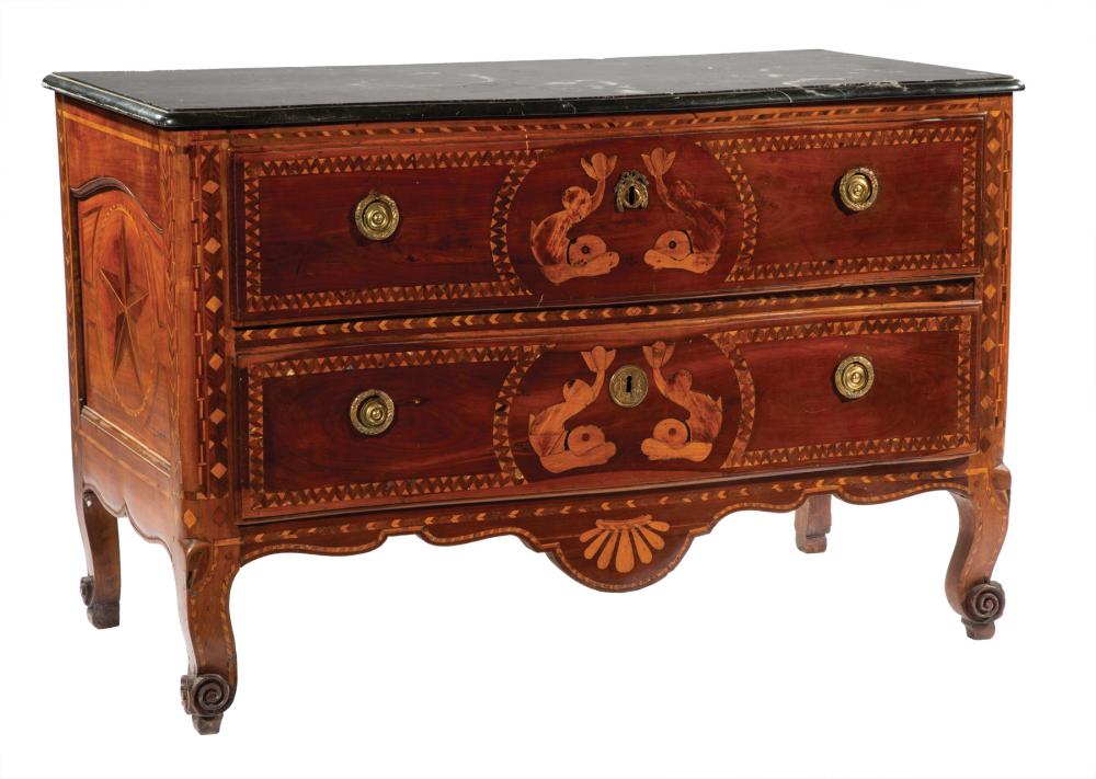 Appraisal: Italian Marquetry and Fruitwood Commode th c and later shaped