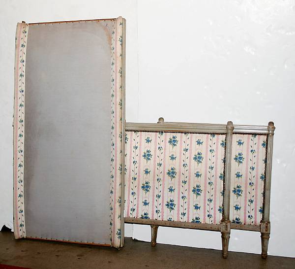 Appraisal: A Louis XVI style painted bed mid th century height