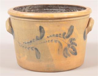 Appraisal: D P Shenfelder Gallon Crock with Floral Decoration D P