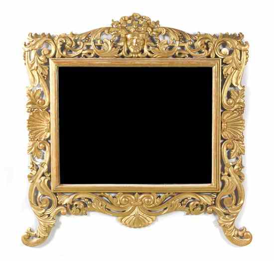 Appraisal: A Venetian Style Giltwood Over Mantel Mirror the rectangular beveled