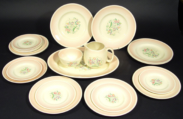 Appraisal: Susie Cooper part dinner service each piece printed with flowers