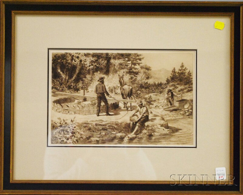 Appraisal: Joseph Lauber German American - Etching Methods of Gold Mining