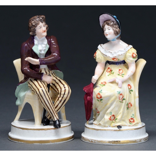 Appraisal: A pair of German porcelain figures of a lady and