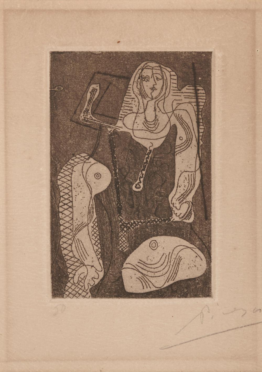 Appraisal: PABLO PICASSO Spanish - Femme the frontispiece for Picasso Oeuvres